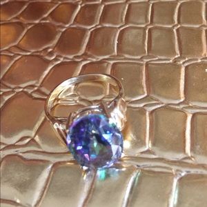 Mystic Topaz 14k gold Vintage Ring